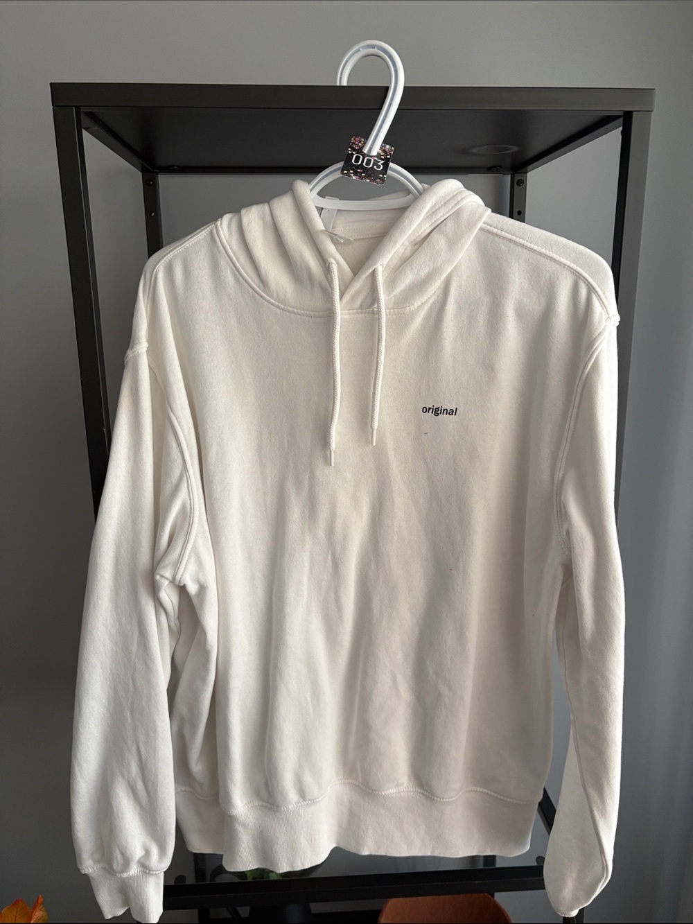 003 Original White Hoodie Sweatshirt - Minimal woman’s Pullover